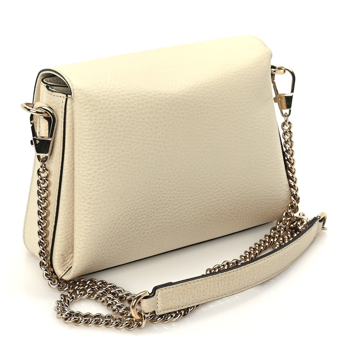 Dollar Calfskin Interlocking G Crossbody Bag Mystic White