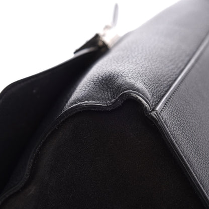 Celine Drummed Calfskin Suede Large Trapeze Black 13 of 14