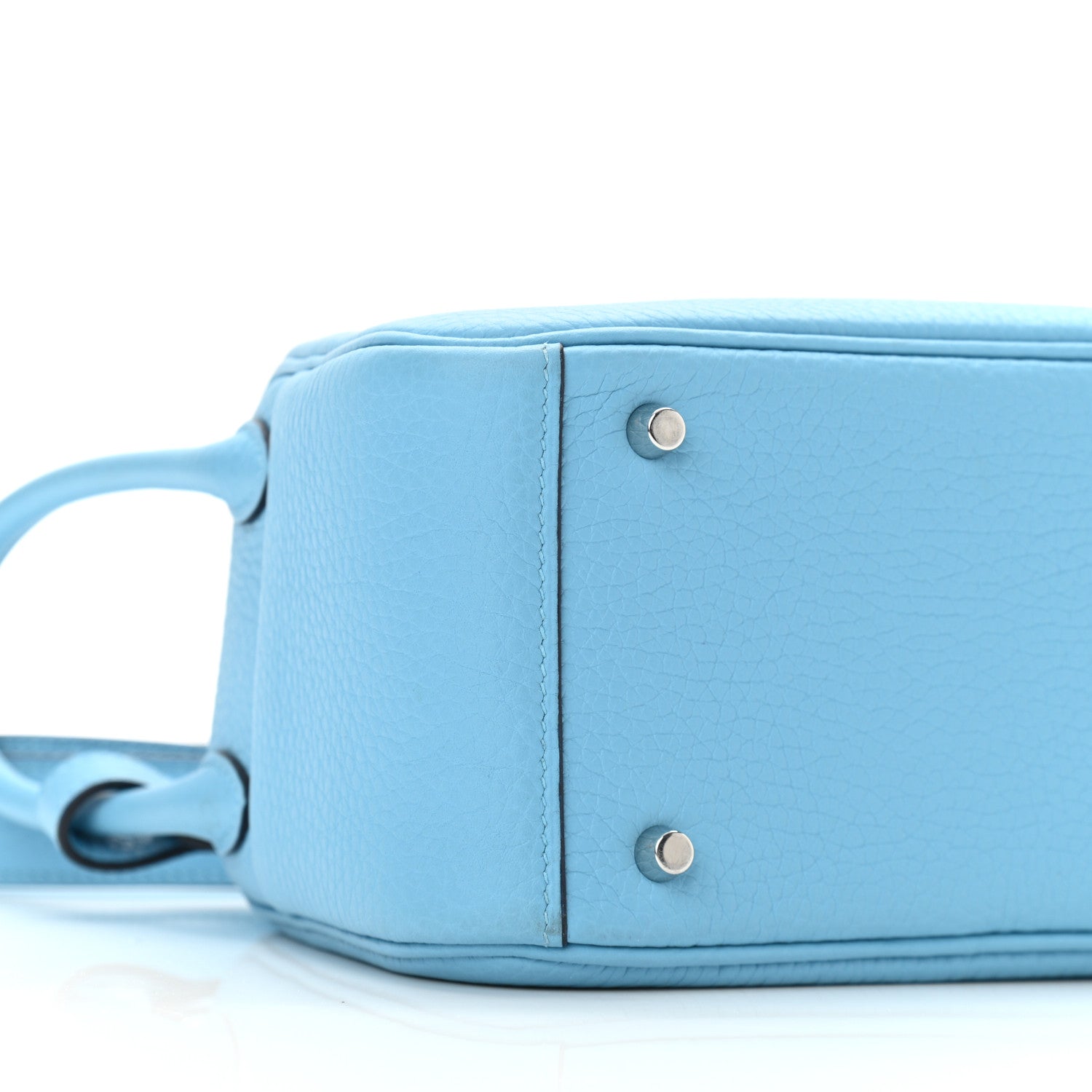 Hermes Taurillon Clemence Mini Lindy 20 Bleu Du Nord 9 of 10