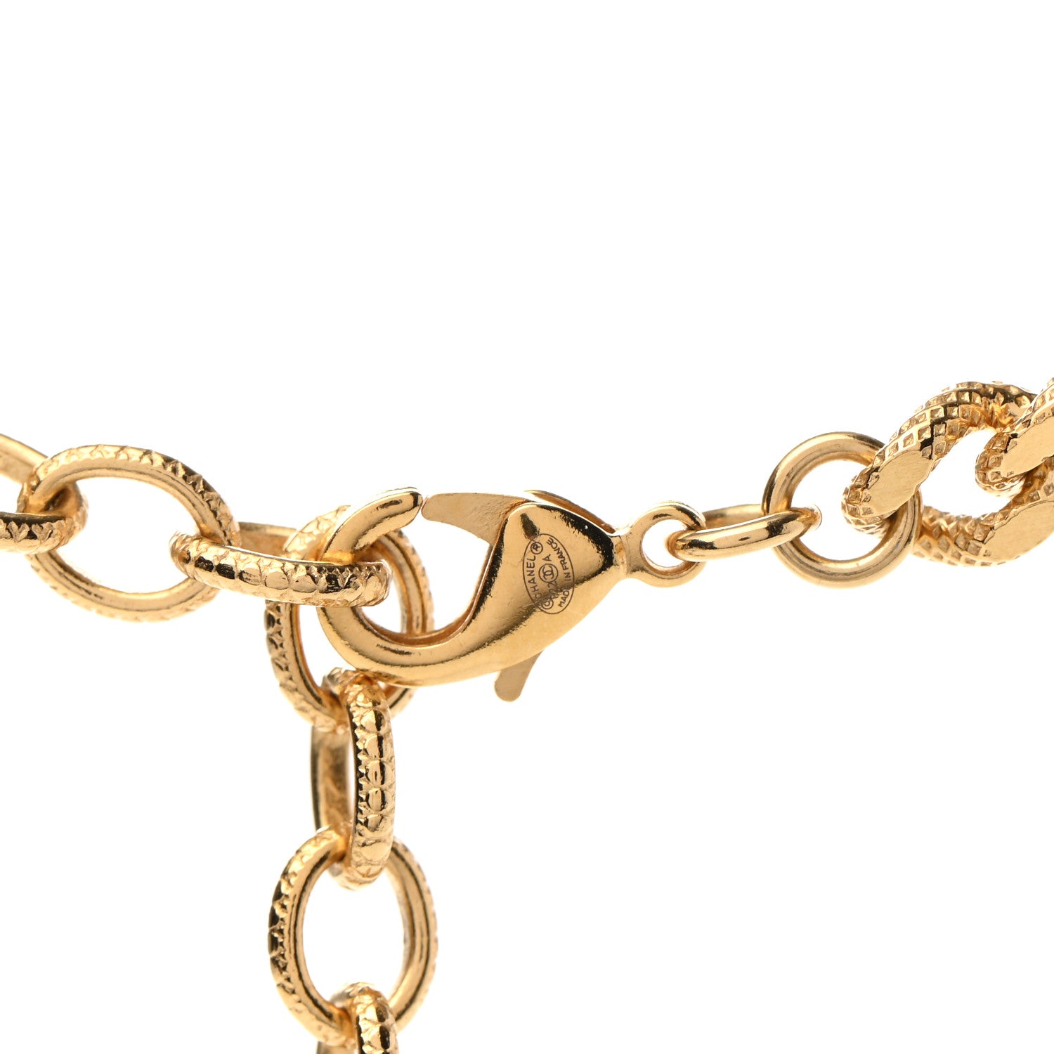 Chanel Crystal Chain Link CC Choker Necklace Gold 6 of 7