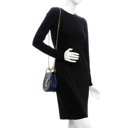Chloe Grained Lambskin Mini Drew Shoulder Bag Royal Navy 2 of 6