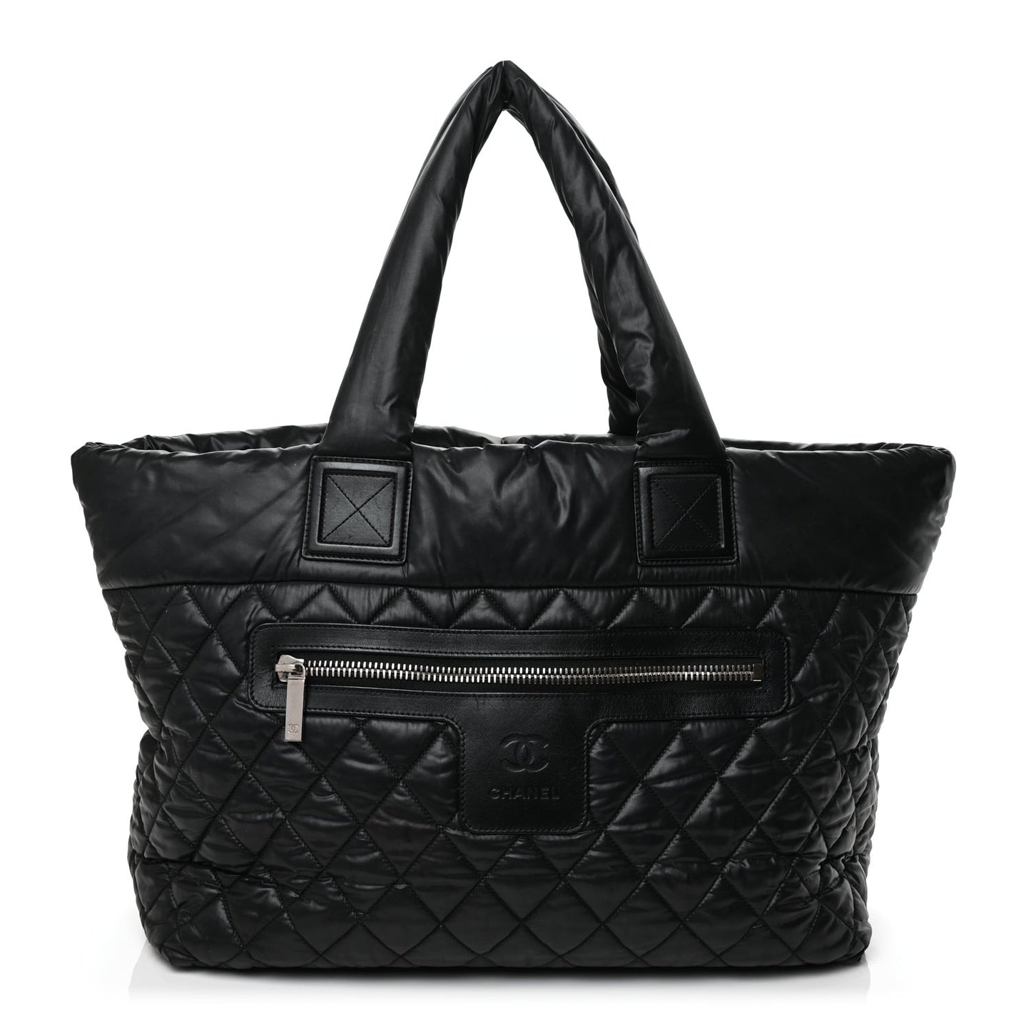 Nylon Quilted Large Coco Cocoon Tote Black