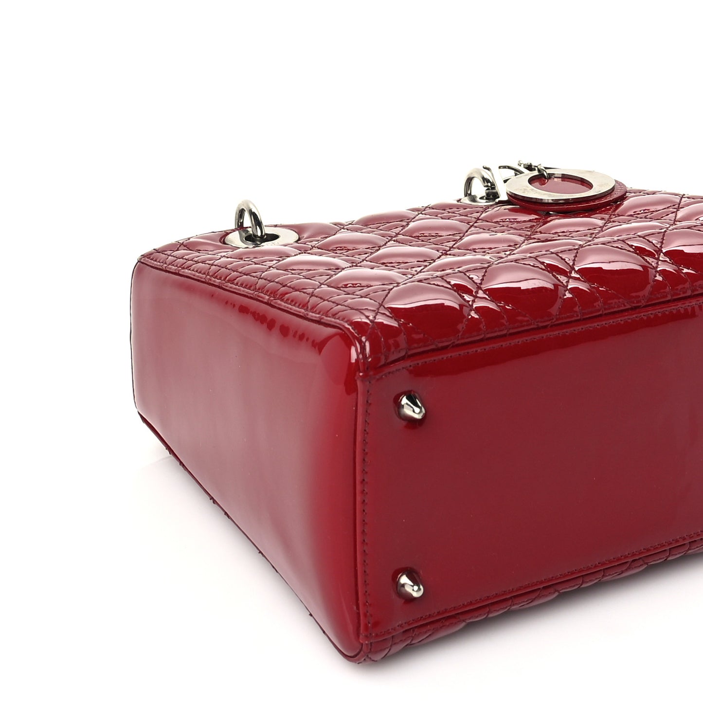 Patent Cannage Medium Lady Dior Red