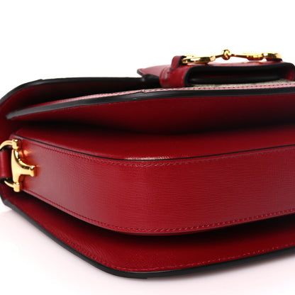Gucci GG Supreme Monogram Azalea Calfskin Horsebit 1955 Shoulder Bag Beige Ebony New Cherry Red 8 of 9