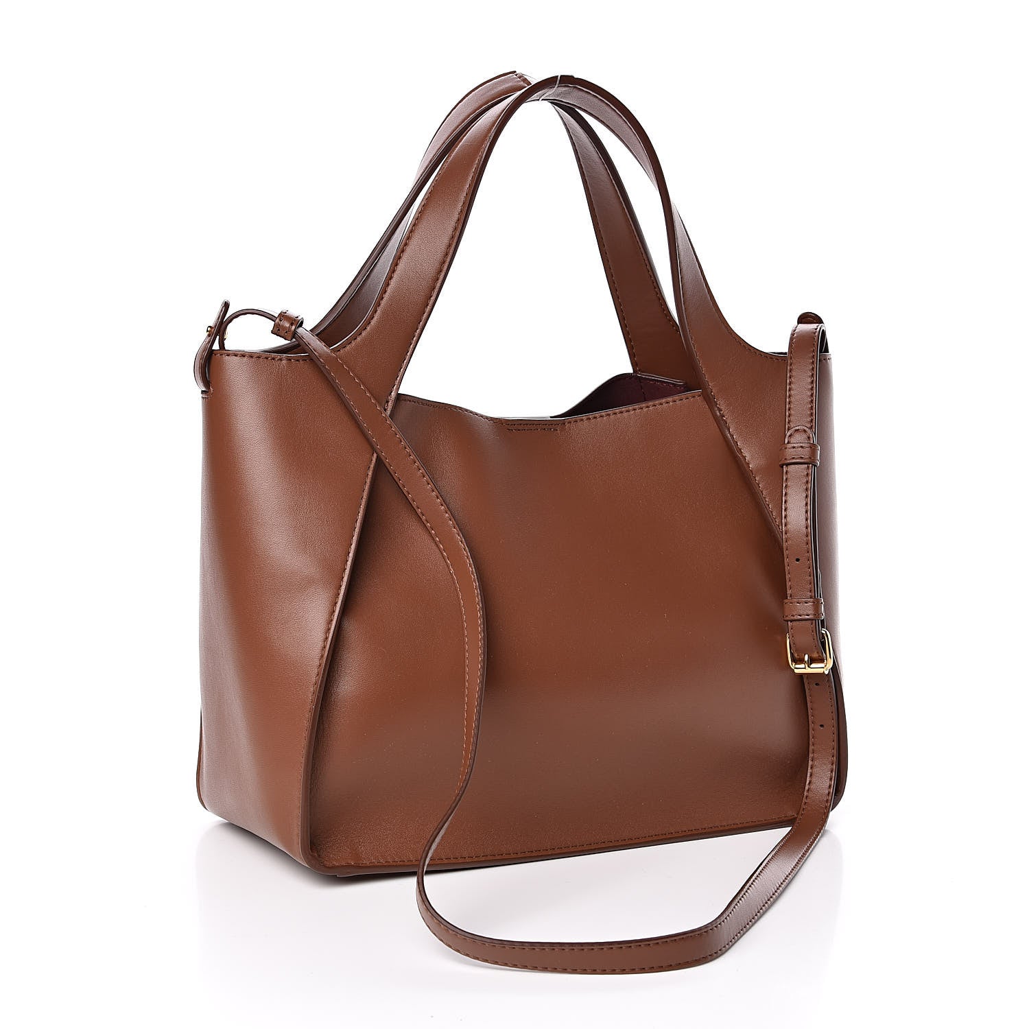 Stella McCartney Eco Alter Nappa Perforated Logo Satchel Cinnamon 4 of 10