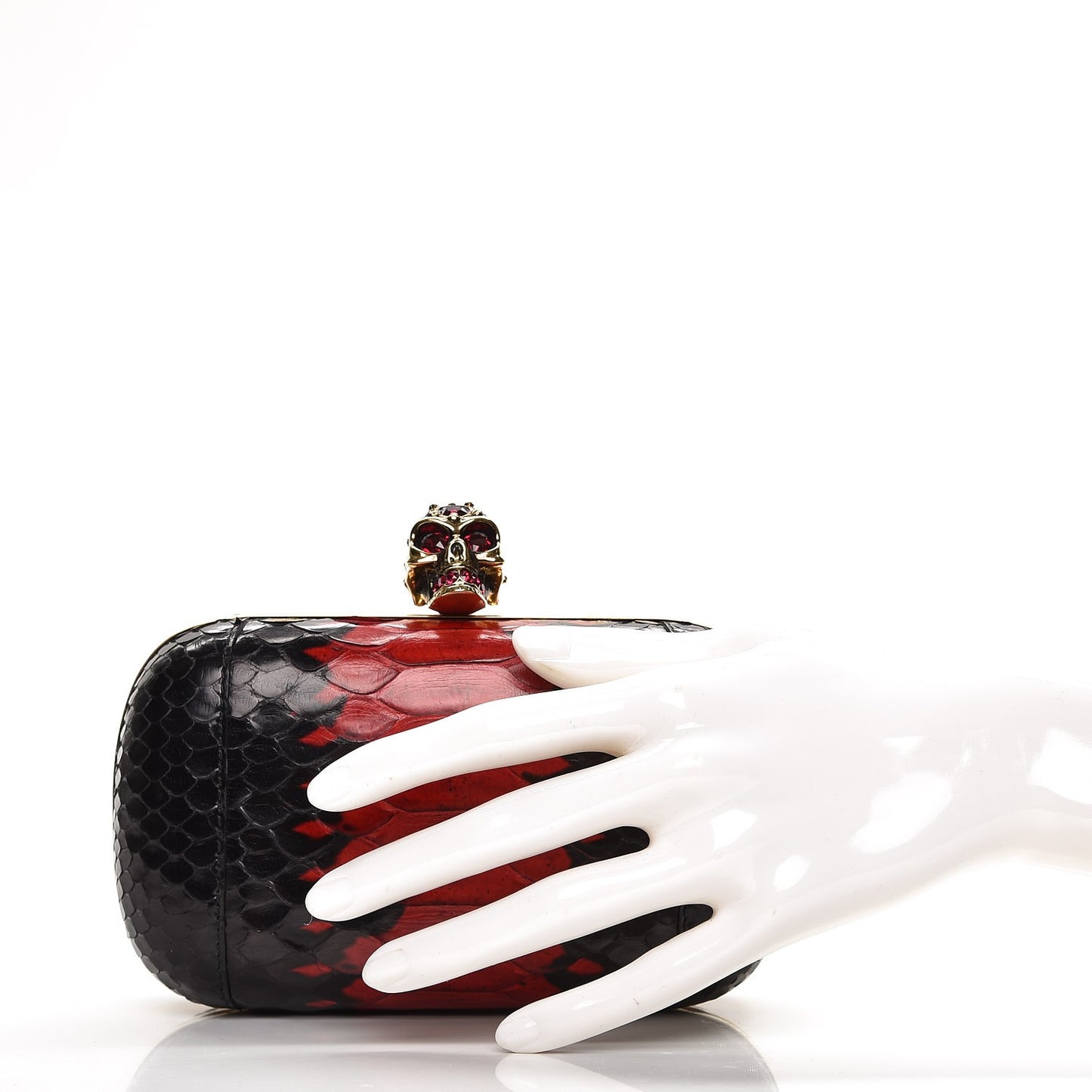 Python Skull Box Clutch Red Black