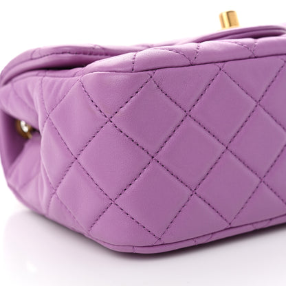 Chanel Lambskin Quilted Mini Pearl Crush Flap Purple 9 of 12