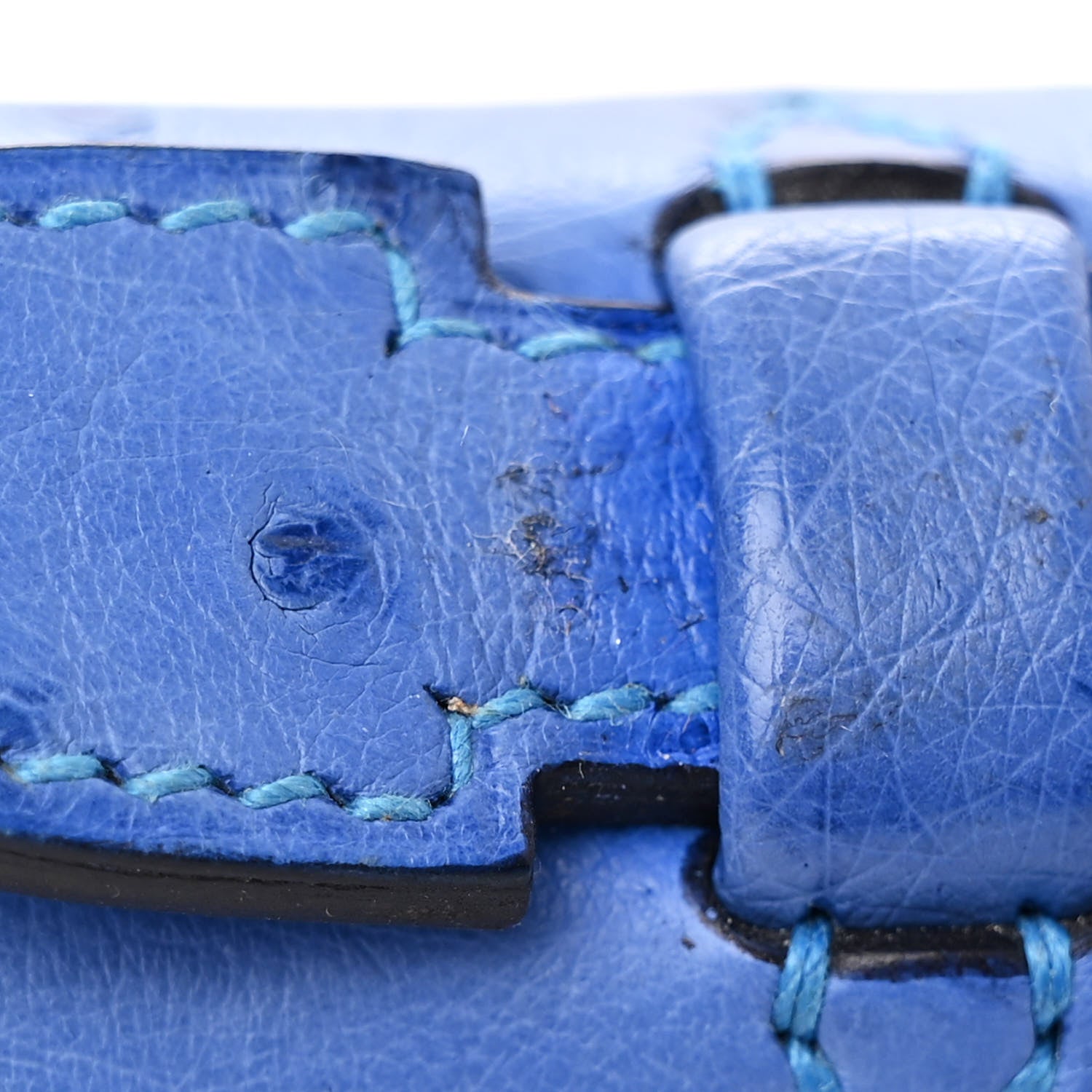 Hermes Ostrich Kelly Pochette Clutch Bleuet 13 of 14