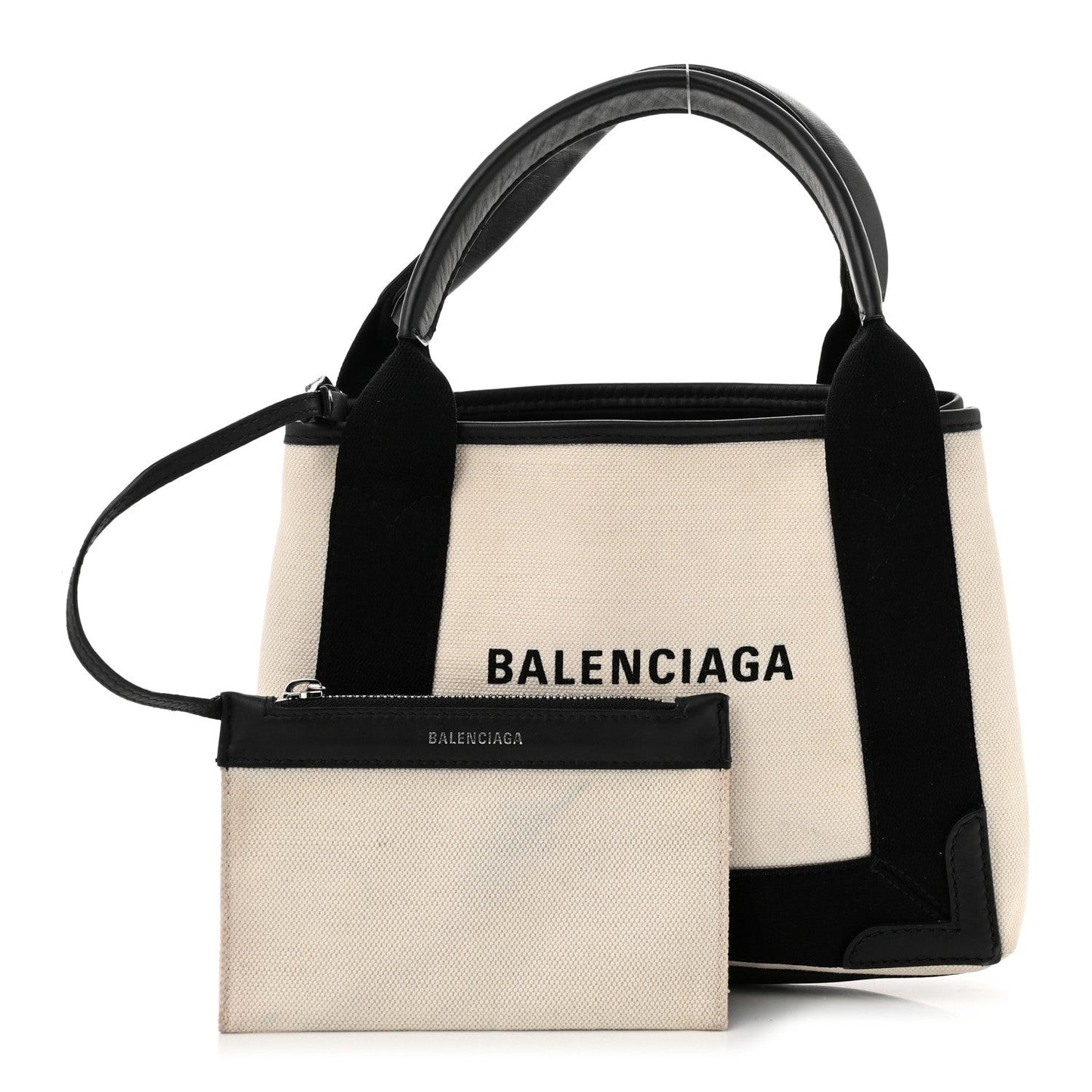 Cotton Canvas Calfskin Navy Cabas XS Natural Black