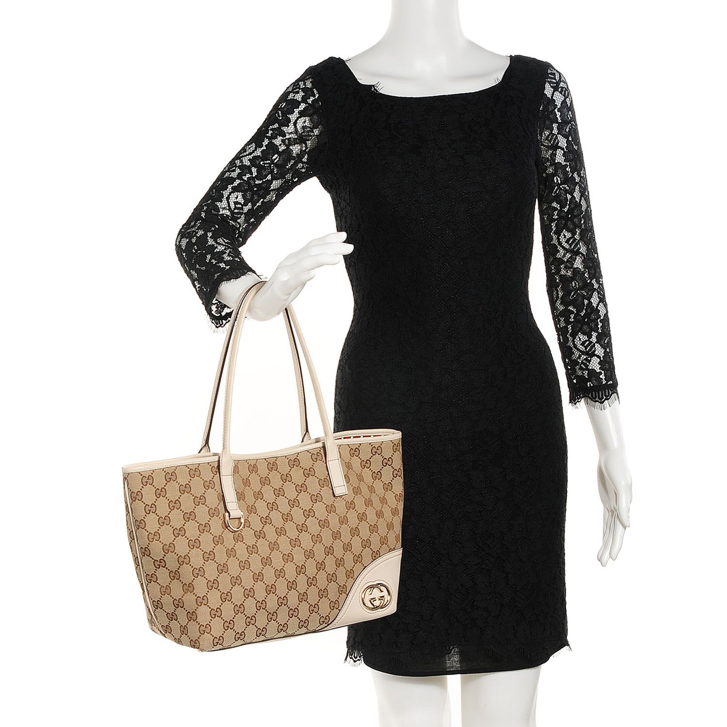 Monogram Medium New Britt Tote Off White