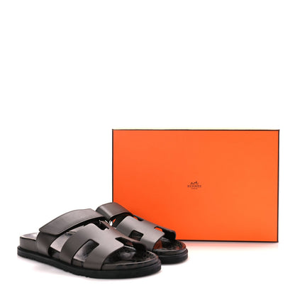 Hermes Calfskin Chypre Sandals 38.5 Ecorce 9 of 9