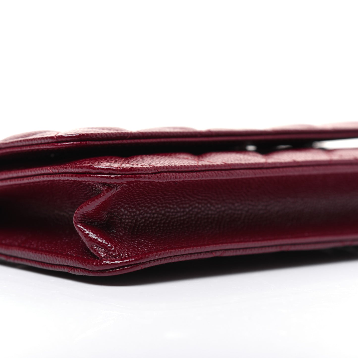 Caviar Quilted Wallet on Chain WOC Burgundy