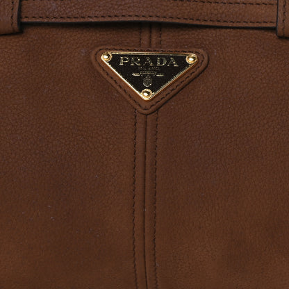 Prada Nubuck Triangle Medium Bonnie Shoulder Bag Cacao 6 of 8