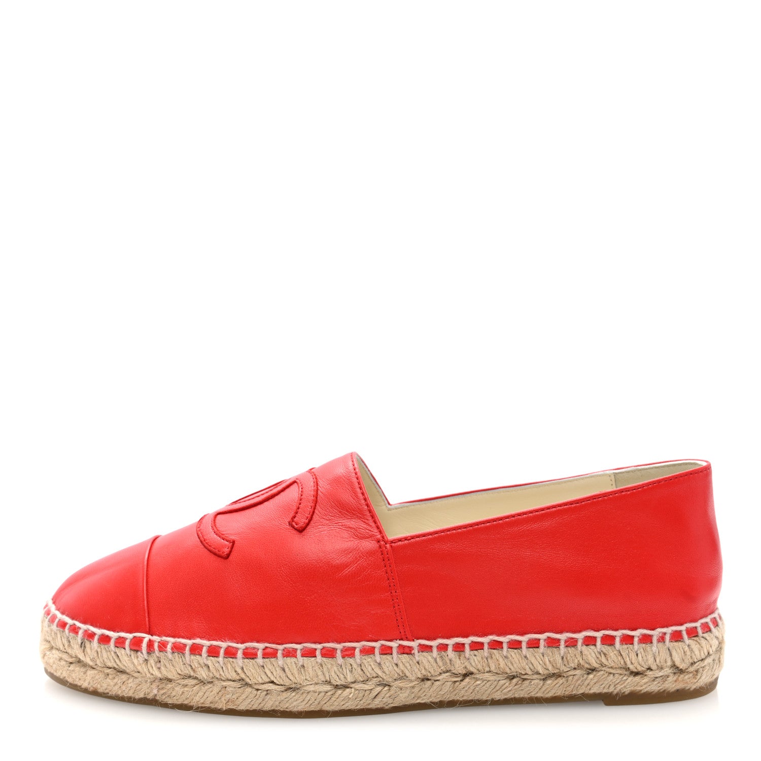 Chanel Lambskin CC Espadrilles 40 Red 1 of 9