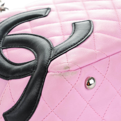 Chanel Calfskin Quilted Large Cambon Bowler Pink Black 8 of 13