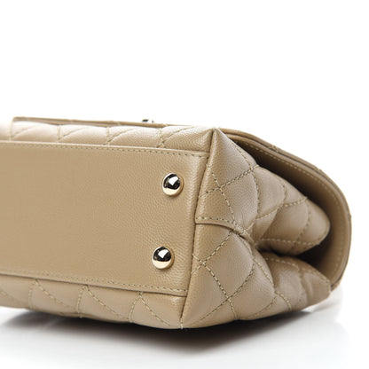 Chanel Caviar Lizard Embossed Quilted Extra Mini Coco Handle Flap Dark Beige 7 of 11