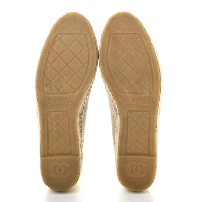 Chanel Canvas Grosgrain CC Espadrilles 38 Light Green Black 5 of 7