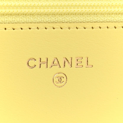 Chanel Denim Quilted Coco Wallet On Chain WOC Yellow 8 of 15