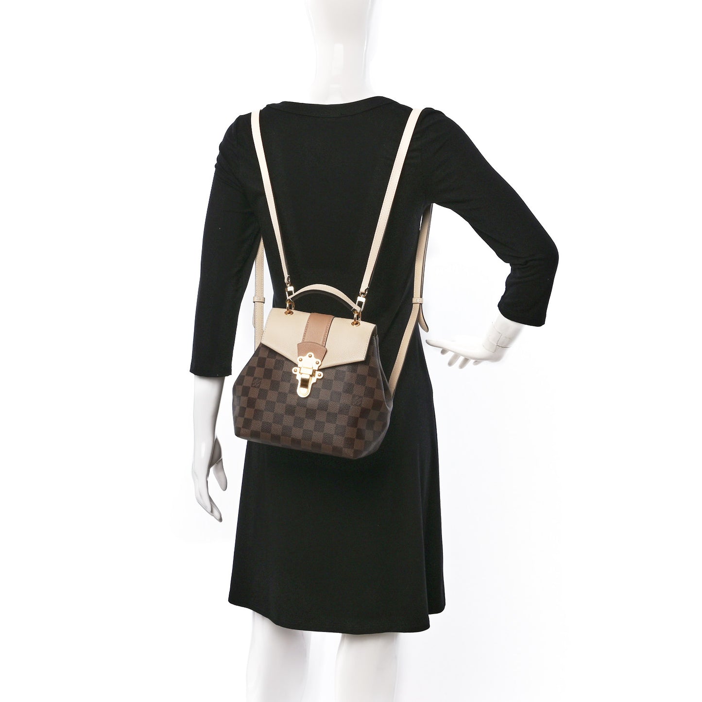 Damier Ebene Clapton Backpack Creme