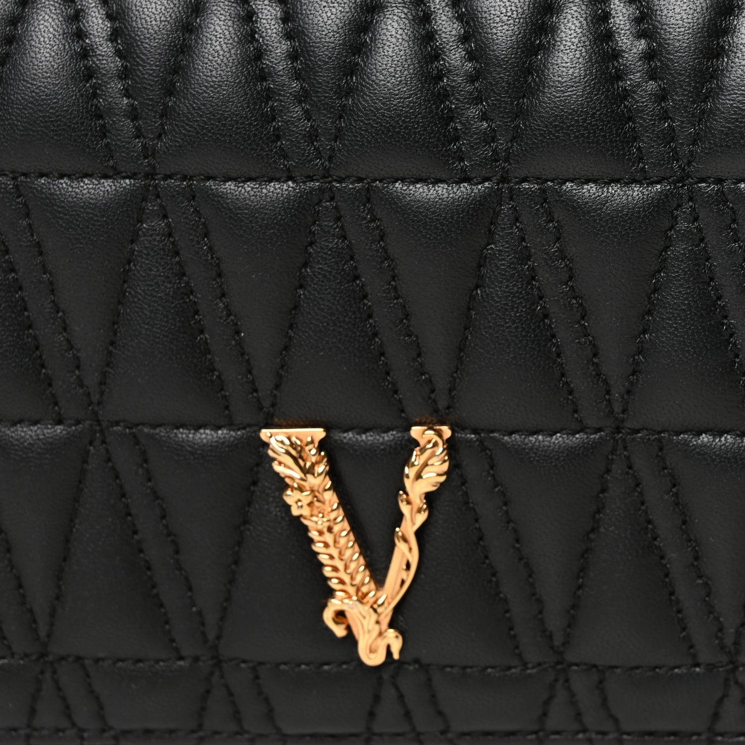 Versace Nappa Quilted Virtus Clutch Bag Black 6 of 10