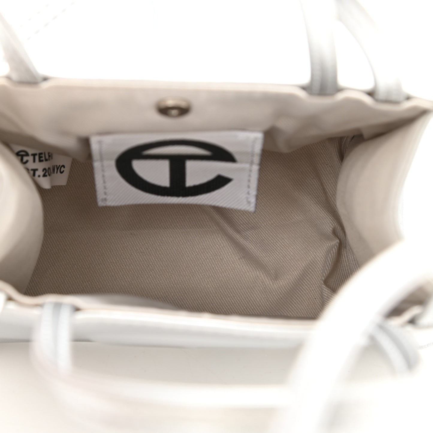 Metallic Vegan Leather Small Shopping Bag Silver