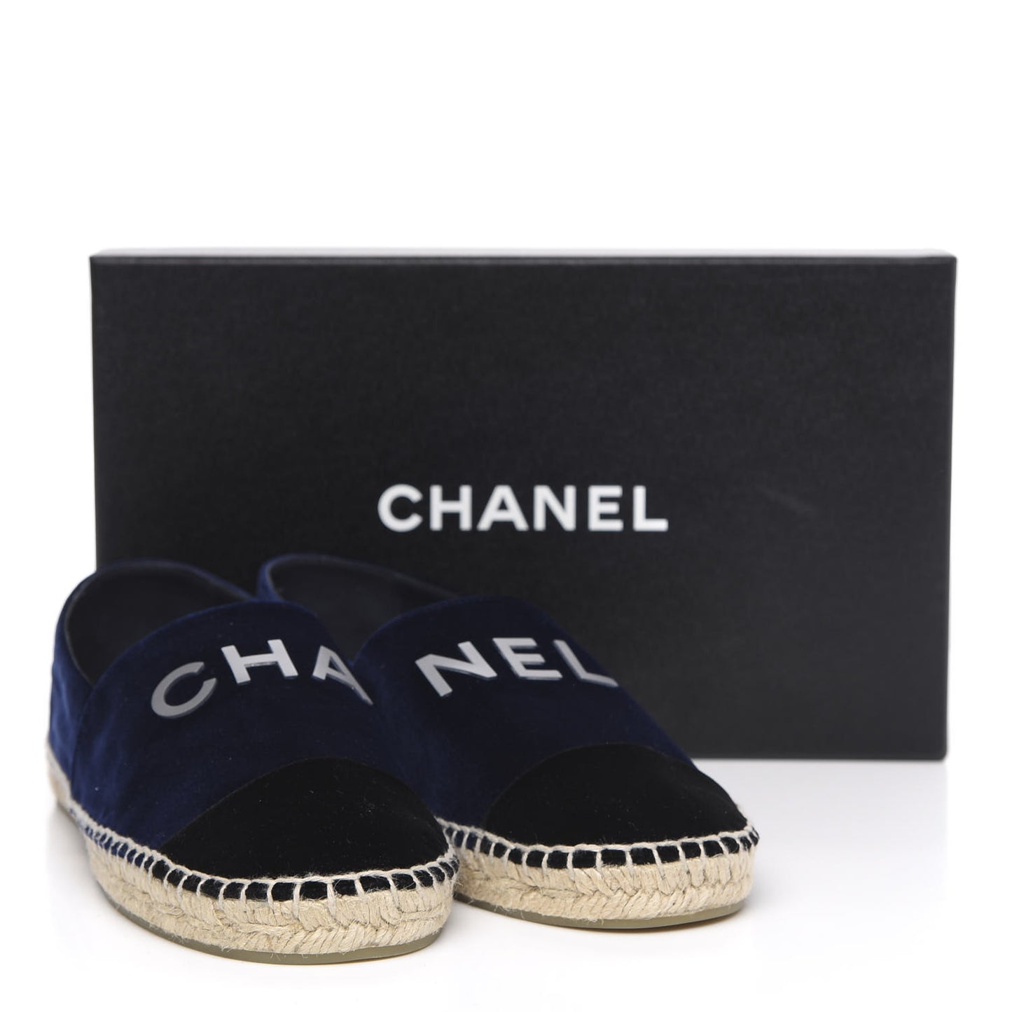 Velvet Logo Espadrilles 39 Navy Black