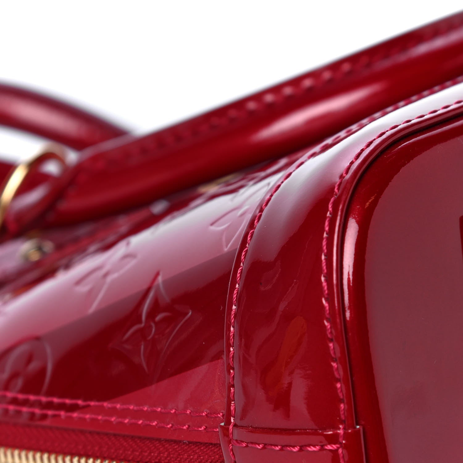 Louis Vuitton Vernis Rayures Alma BB Pomme D'Amour 8 of 11