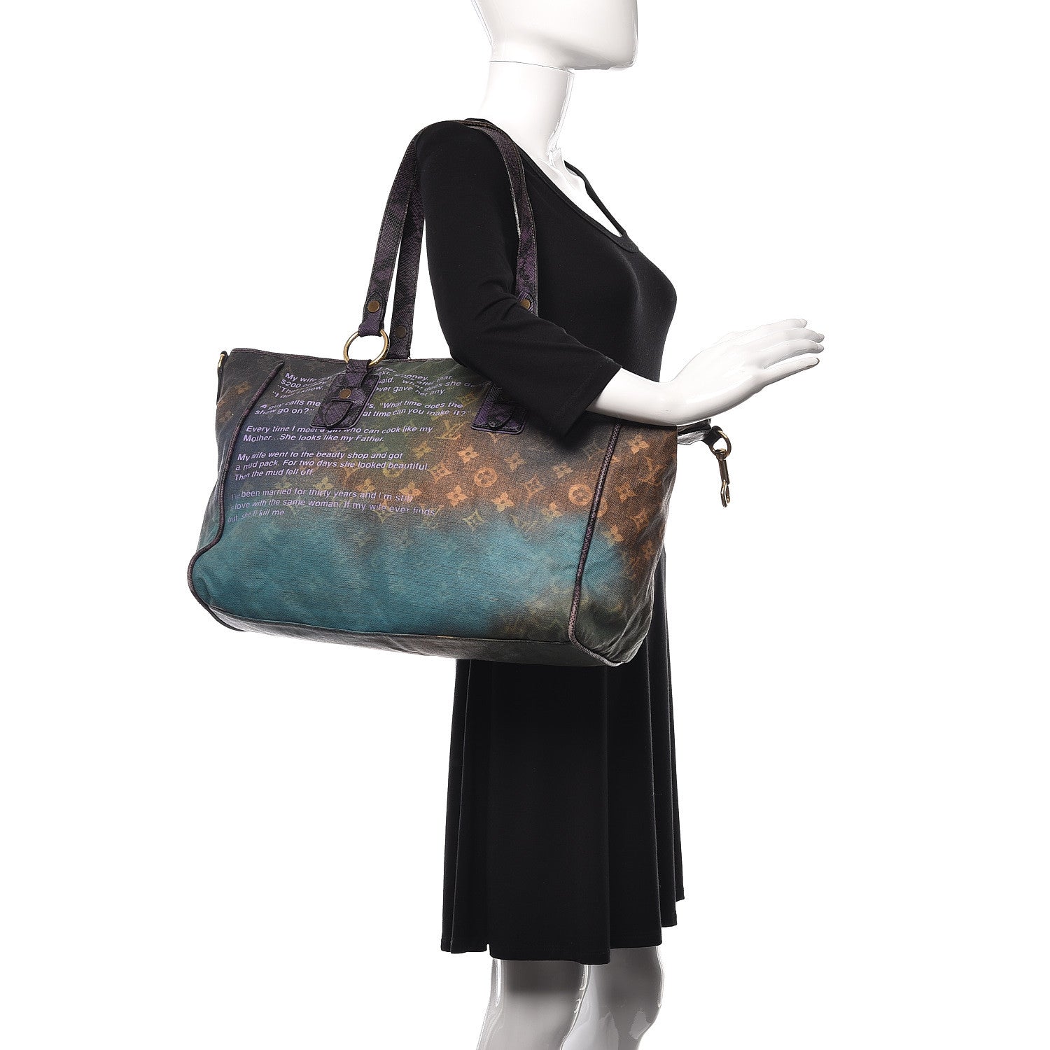 Louis Vuitton Richard Prince Monogram Karung Heartbreak Jokes Tote 2 of 11