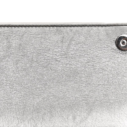 Prada Metallic Nappa Impunture Diagramme Chain Wallet Cromo 11 of 13