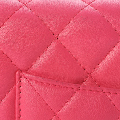Chanel Lambskin Quilted Wallet On Chain WOC Pink 9 of 11