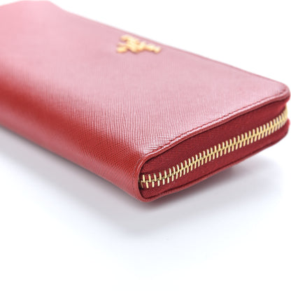 Prada Saffiano Zip Around Wallet Fuoco 8 of 9