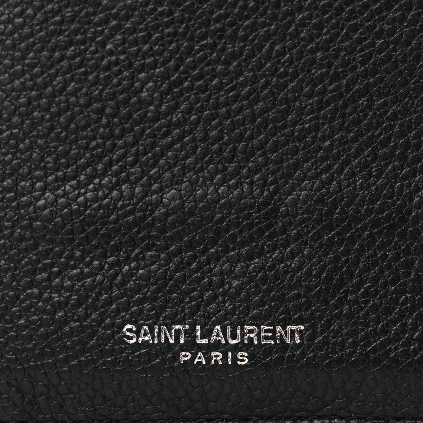 Grained Calfskin 5 Fragments Zip Pouch Card Holder Black