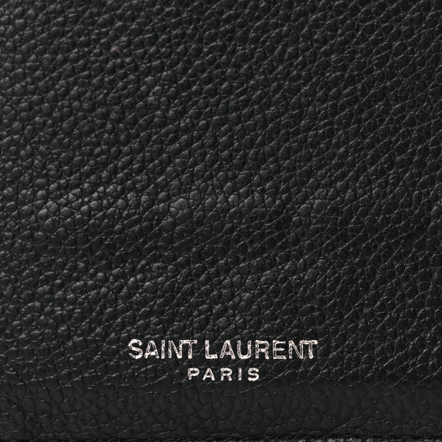 Saint Laurent Grained Calfskin 5 Fragments Zip Pouch Card Holder Black 7 of 8