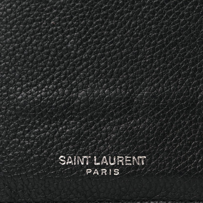 Saint Laurent Grained Calfskin 5 Fragments Zip Pouch Card Holder Black 7 of 8