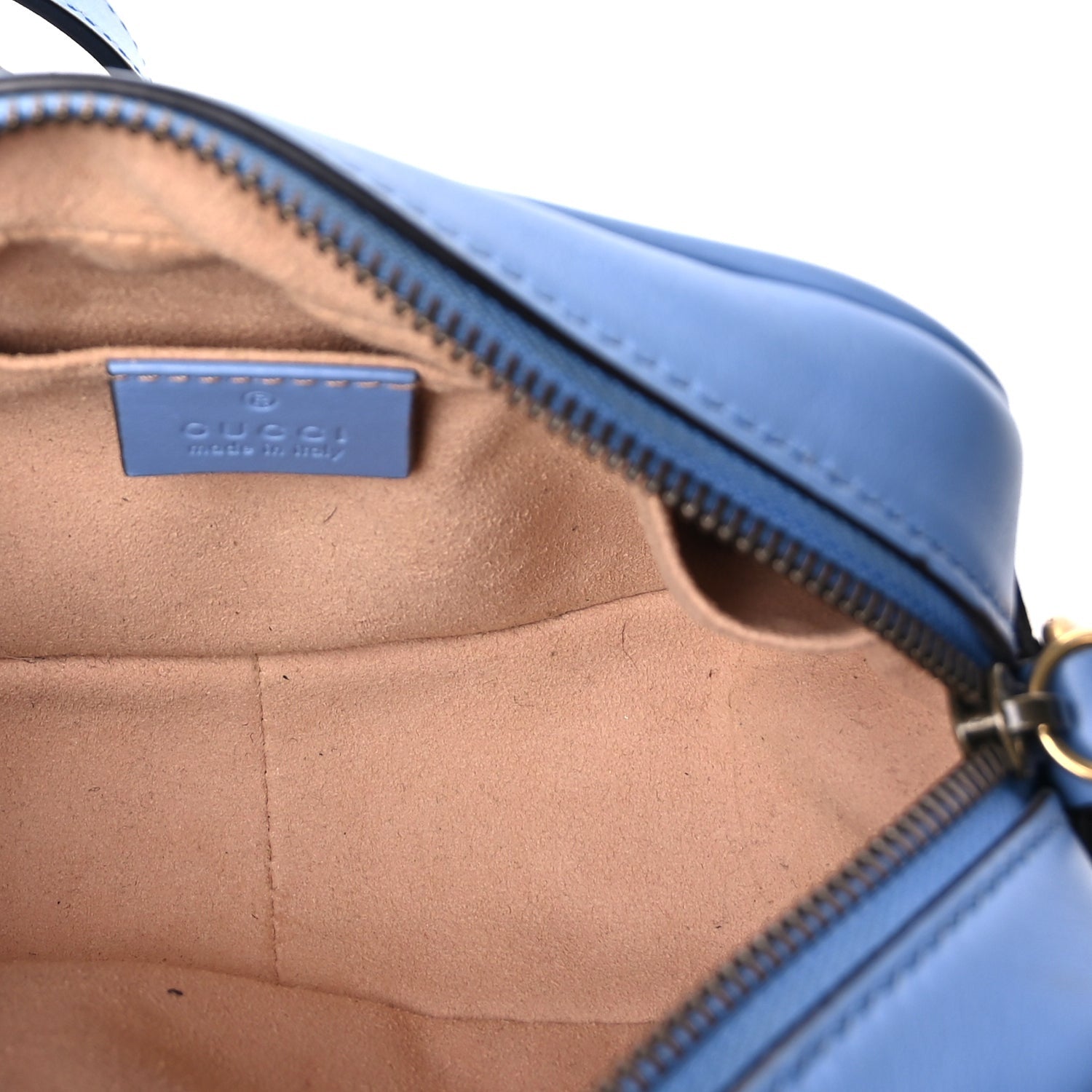 Gucci Calfskin Matelasse Mini GG Marmont Chain Shoulder Bag Clear Sky Blue 4 of 8