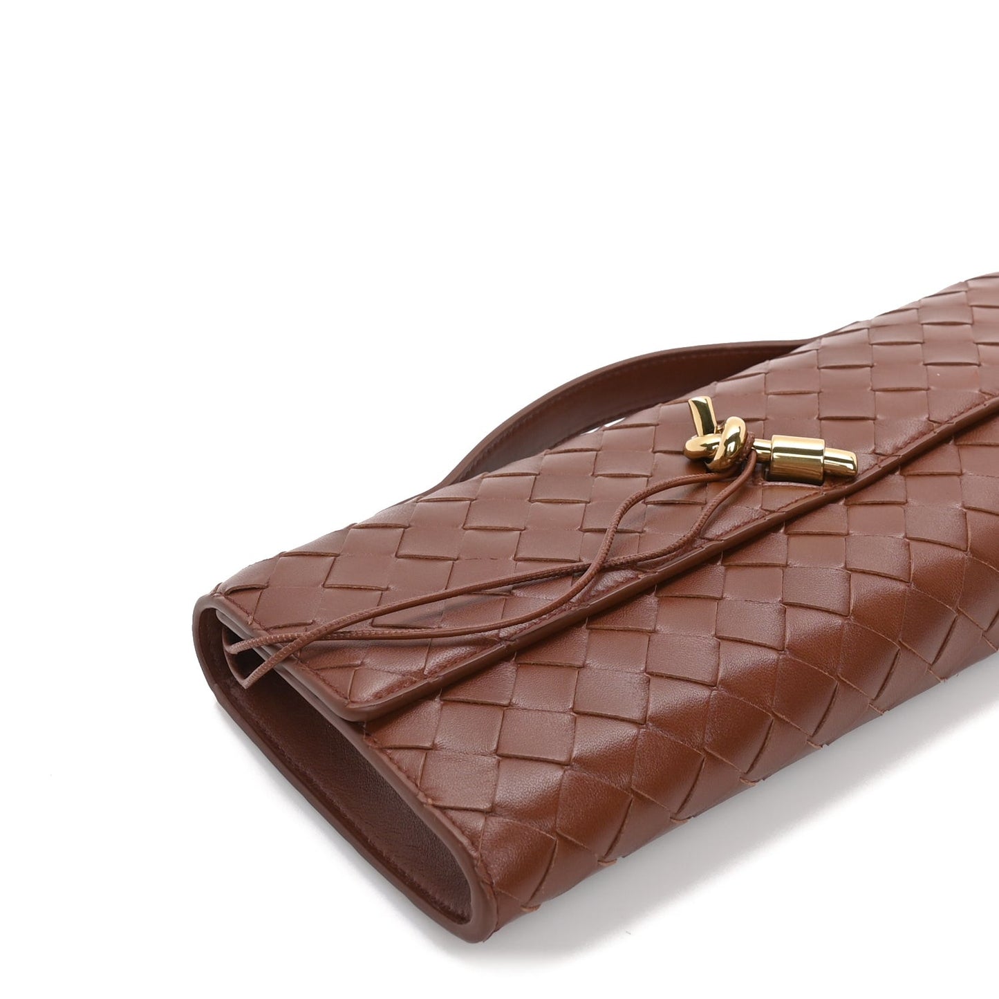 Nappa Intrecciato Long Andiamo Top Handle Clutch Sapele