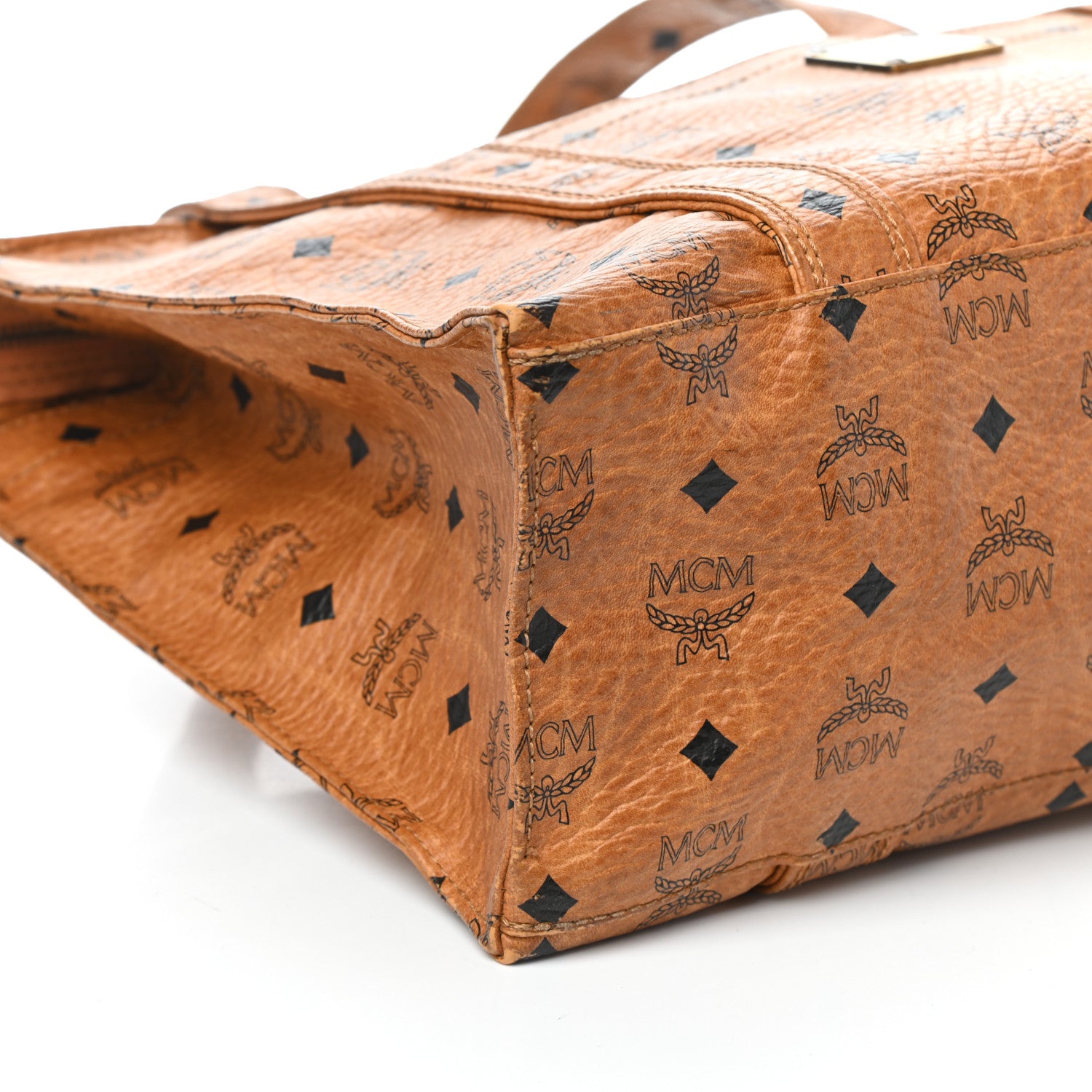 MCM Visetos Shopper Tote Cognac 8 of 9