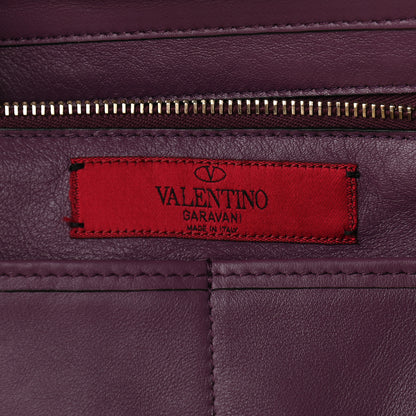 Valentino Garavani Vitello Medium Rockstud Tote Purple 6 of 10