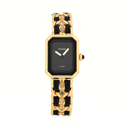 Chanel Stainless Steel Lambskin 20mm Chain Premiere Quartz Watch Gold L 1 of 4