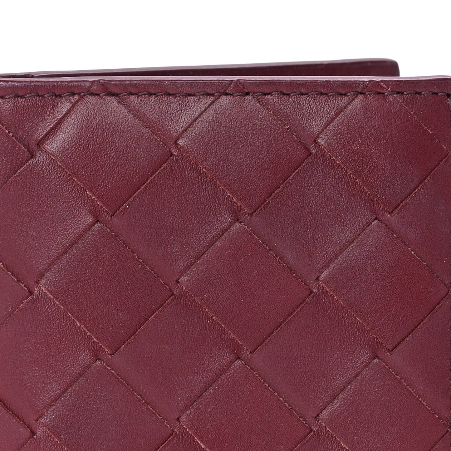 Nappa Maxi Intrecciato Bi-Fold Card Holder  Barolo