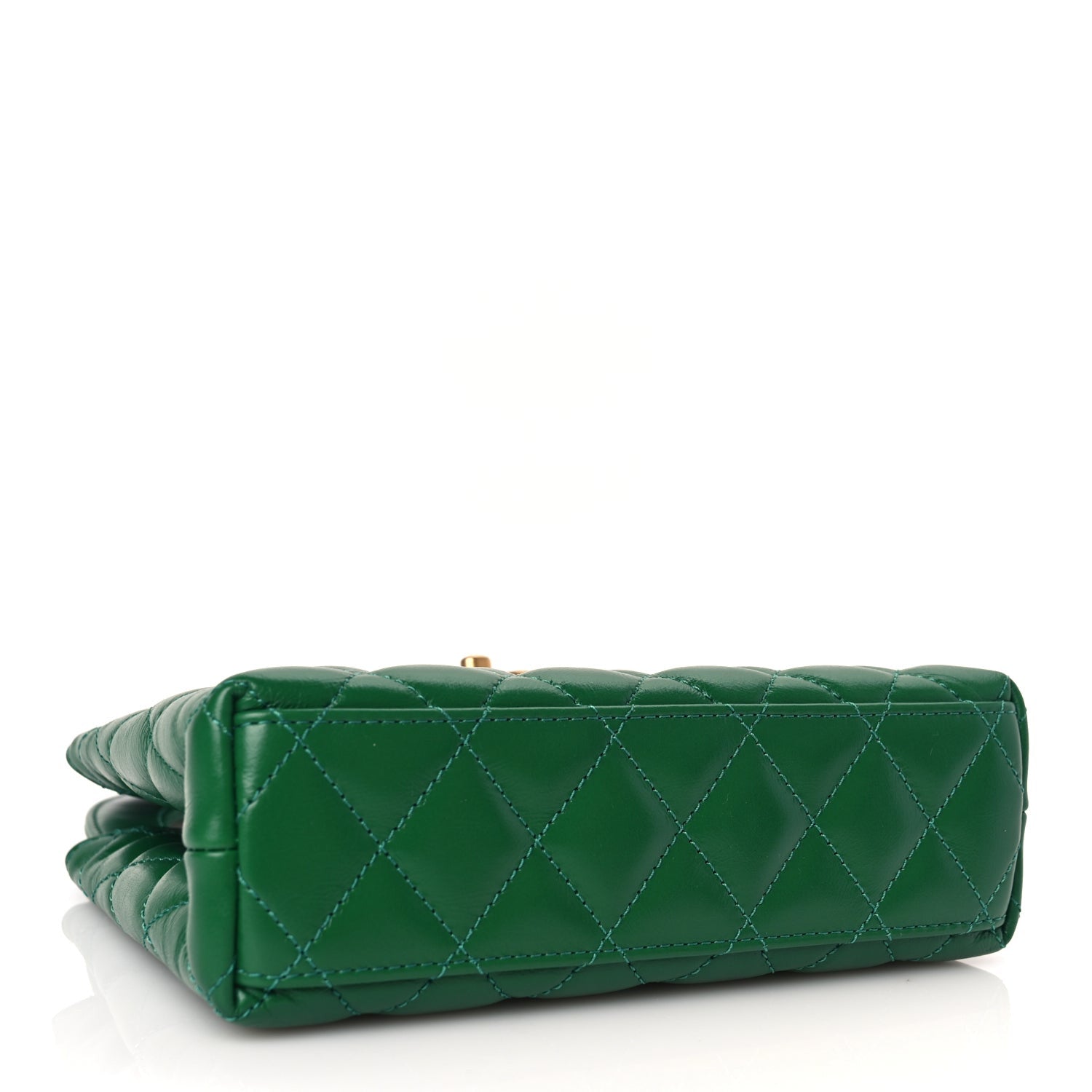Chanel Shiny Aged Calfskin Quilted Nano Kelly Shopper Green 3 of 9