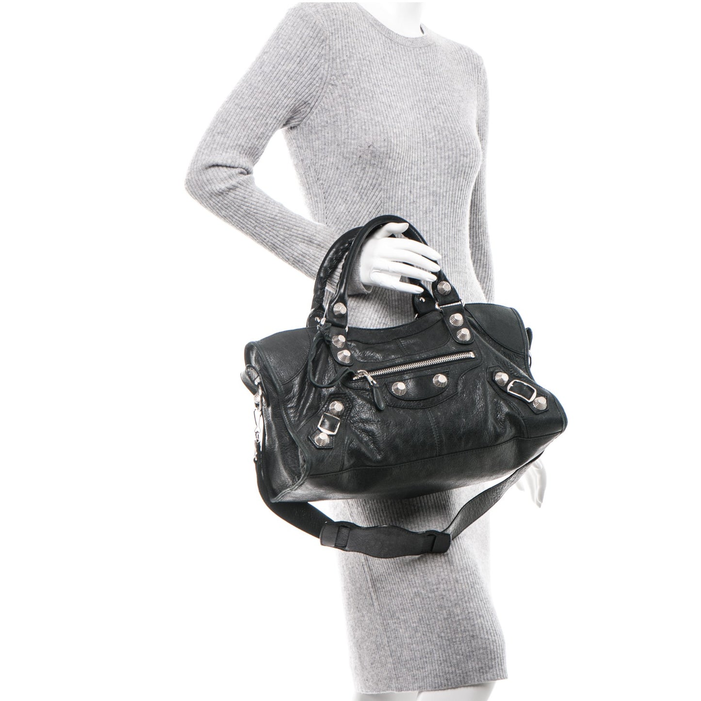 Agneau Giant 21 Silver Hardware Part Time Black