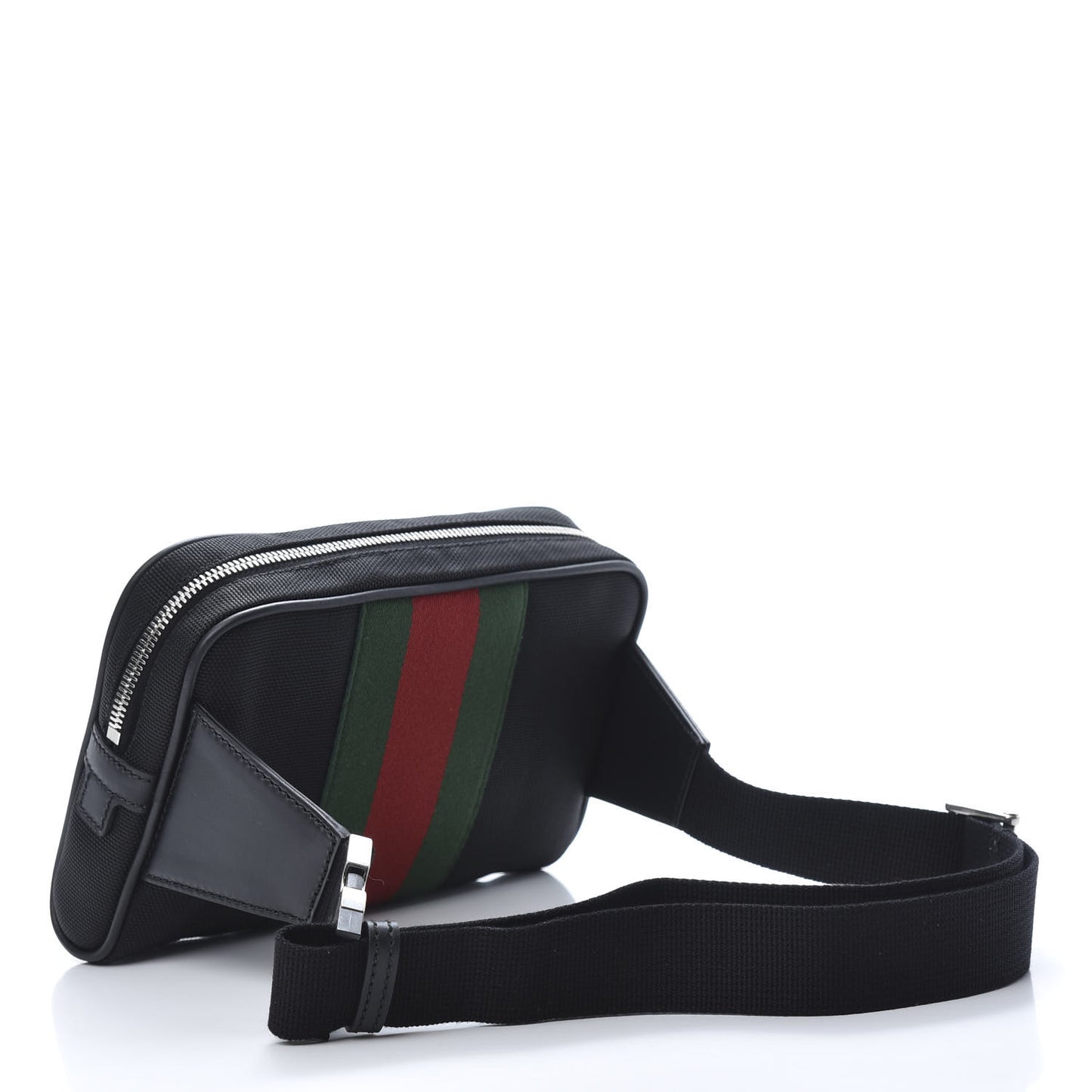 Canvas Web Slim Belt Bag Black