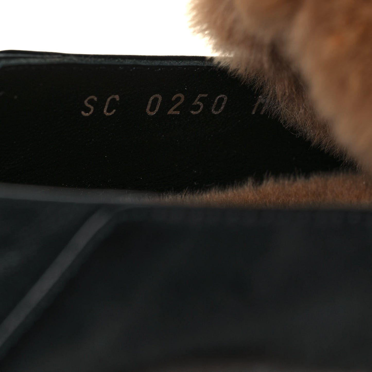 Calfskin Mink Upper Case Flat Loafer 38 Black