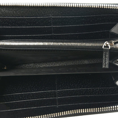 Gucci Canvas Monogram Jumbo GG Textured Dollar Calfskin Continental Wallet Black 5 of 7