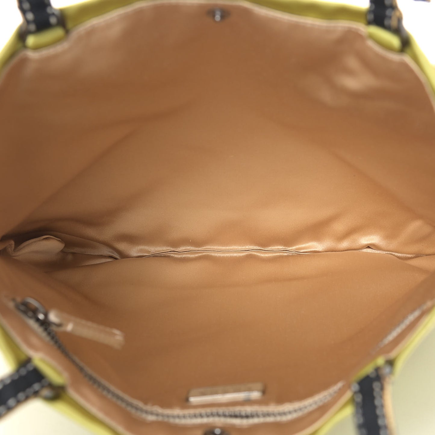 Satin Grosgrain Shopping Tote Bag Green