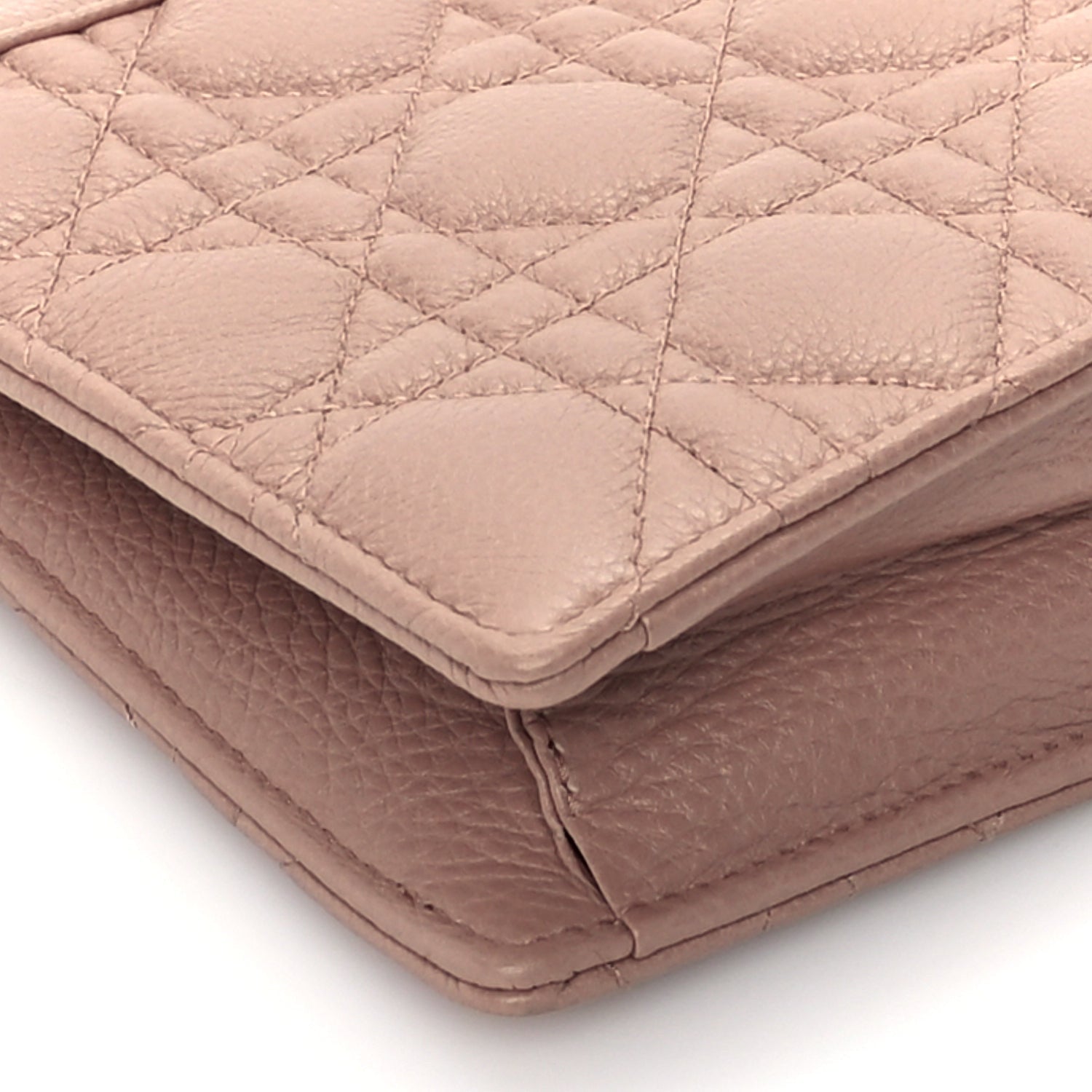 Christian Dior Calfskin Cannage Caro Zipped Pouch With Chain  Fard 8 of 9