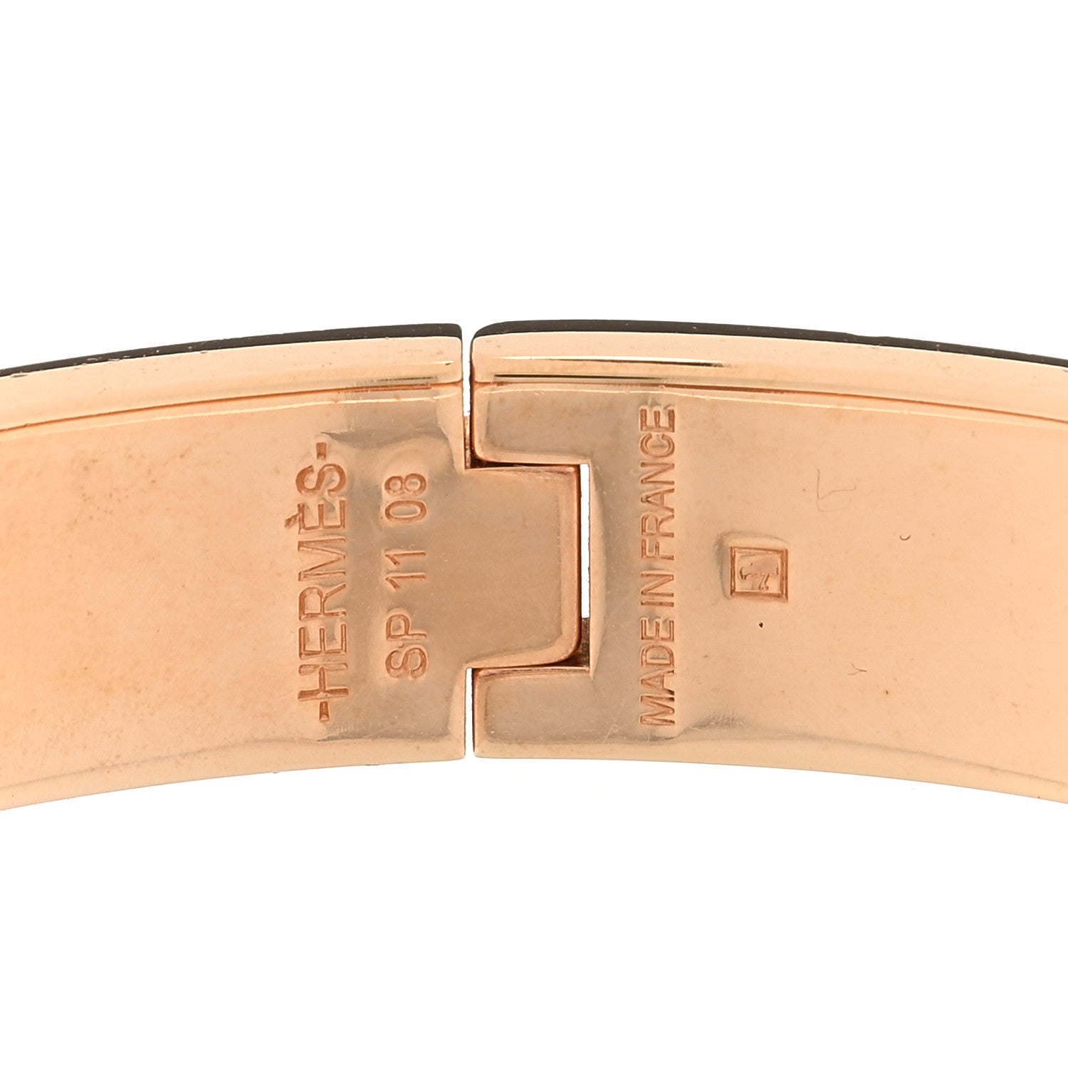 Hermes Enamel Narrow Clic Clac H Bracelet GM Marron Glace 3 of 3