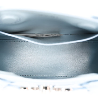 Versace Calfskin Crocodile Embossed Mini Medusa '95 Tote Pastel Blue 5 of 10