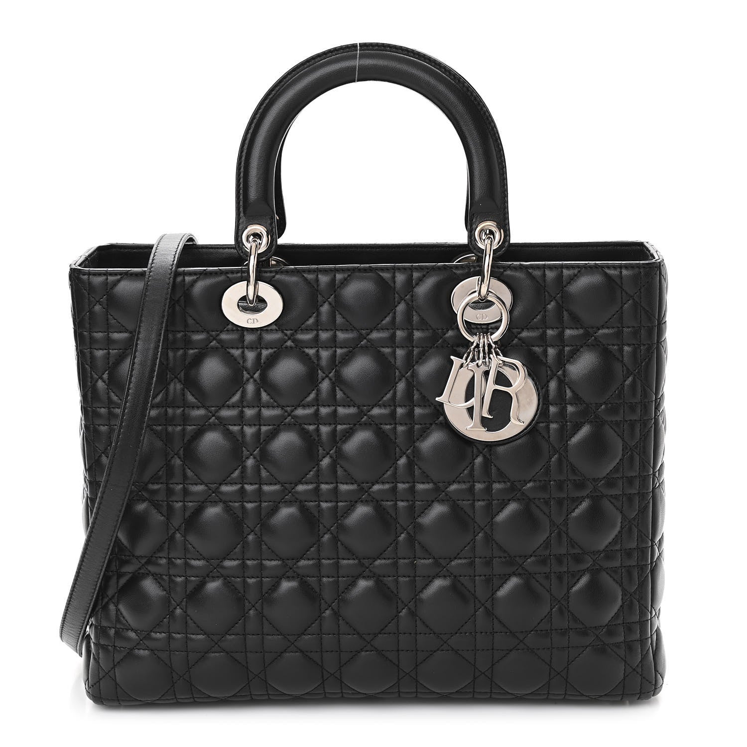 Christian Dior Lambskin Cannage Large Lady Dior Black 1 of 10